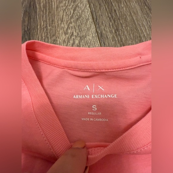 Armani Exchange Men’s Pink Logo T Shirt Size S - Picture 2 of 5
